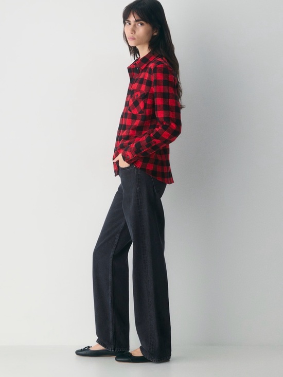 TNA Jackets & Blazers - TNA Red & Black Plaid Flannel Shirt Jacket